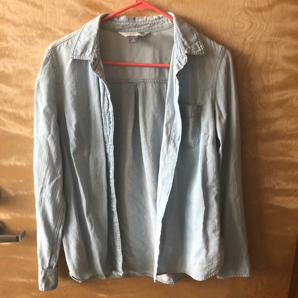 Light Weight Denim Button Up